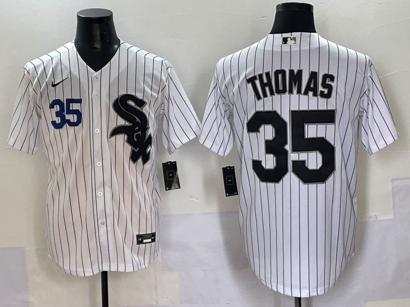 Men 2025 Chicago White Sox #35 Thomas White Stripe Game Nike MLB Jersey style 4